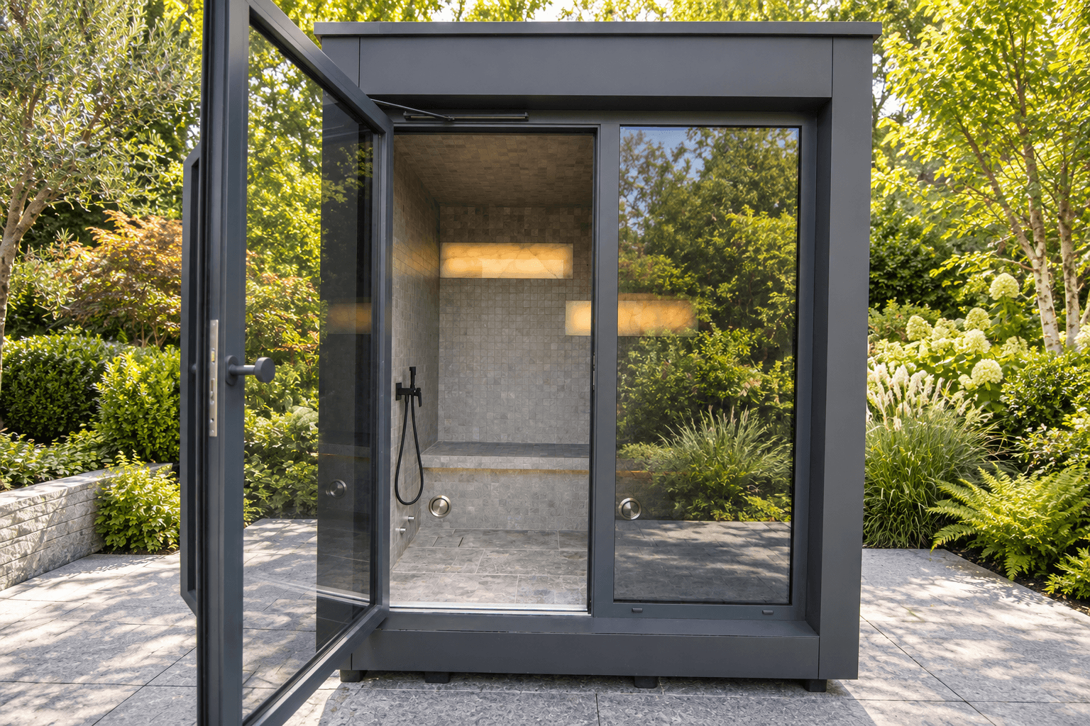 TILESTONE Bespoke Outdoor Steam Cabins and Indoor Steam Rooms